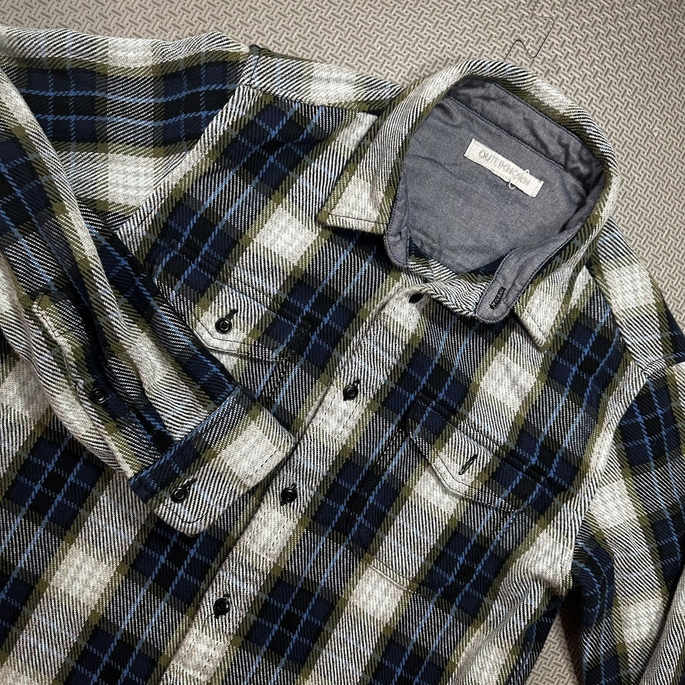 Outerknown Blanket Shirt Mens Sz Small Plaid Check Heavy Flannel Organic Cotton